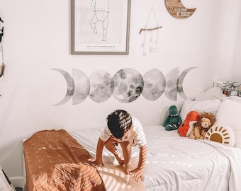 Moon Phases in Slate Wall Decals | Urbanwalls