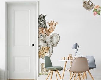 Jungle Animal Door Decal | Urbanwalls