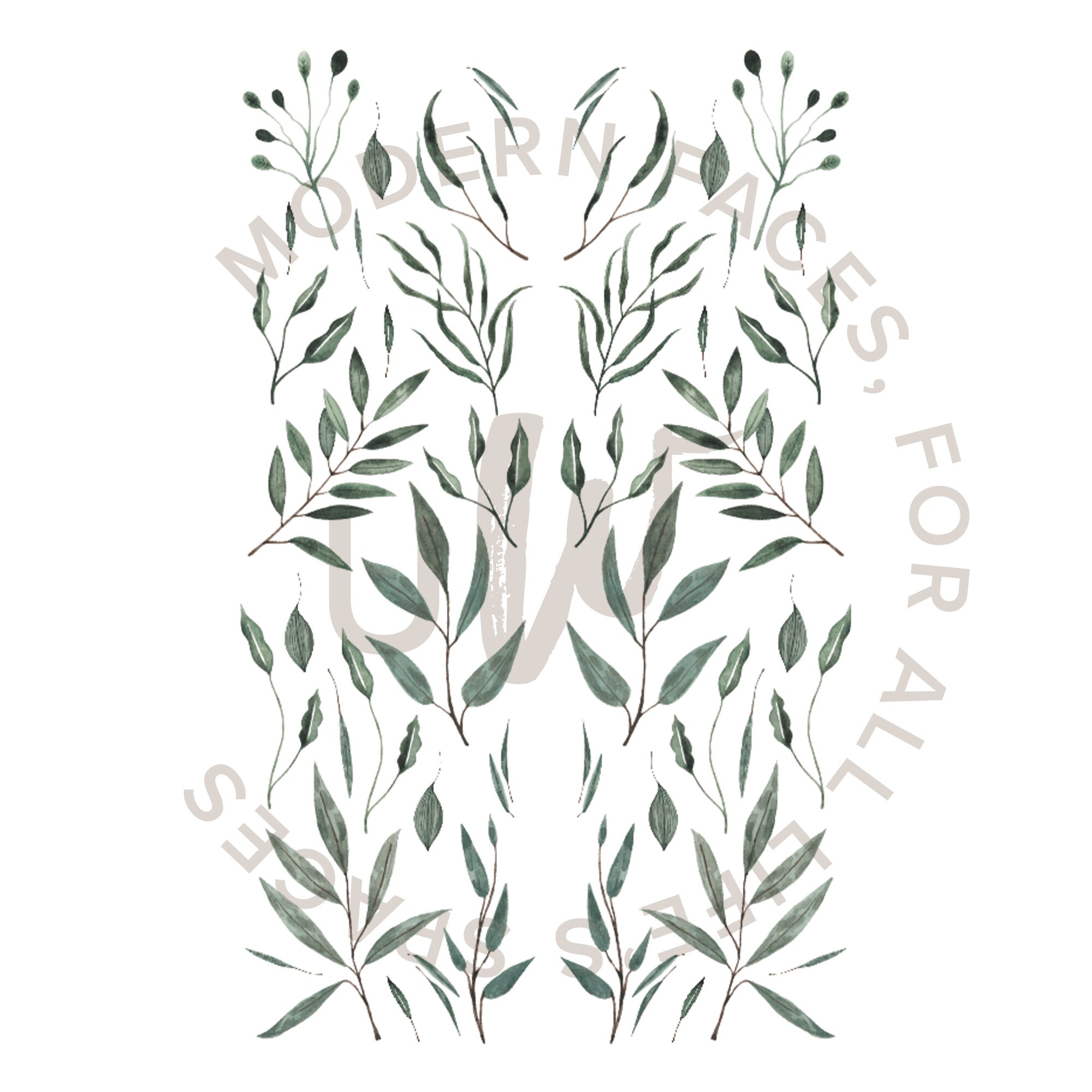 Watercolor Leaves Wall Decals Urbanwalls Etsy Canada