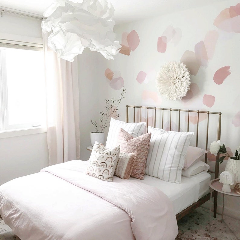 Large Pink Brush Strokes Wall Decals Urbanwalls image 1