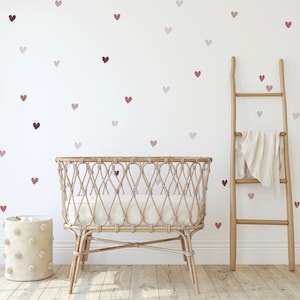 1.5&quot; Blush Mini Watercolor Hearts Wall Decals | Urbanwalls