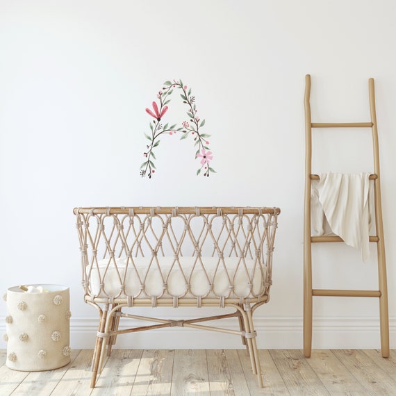 Floral Letter Wall Decals Urbanwalls Etsy