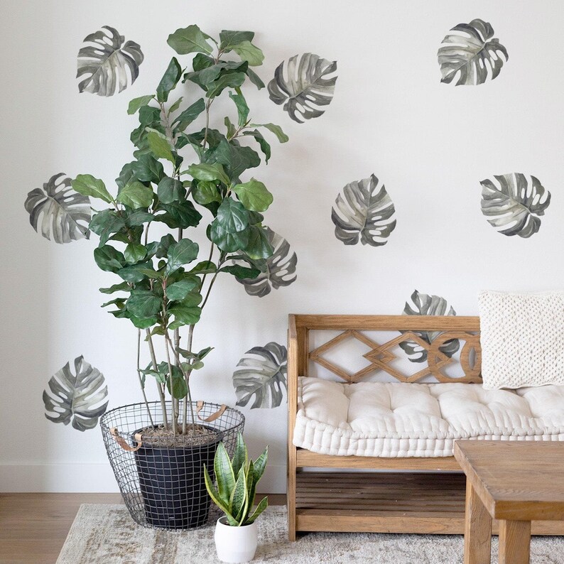 Mini Monstera Leaves Wall Decals Urbanwalls image 2