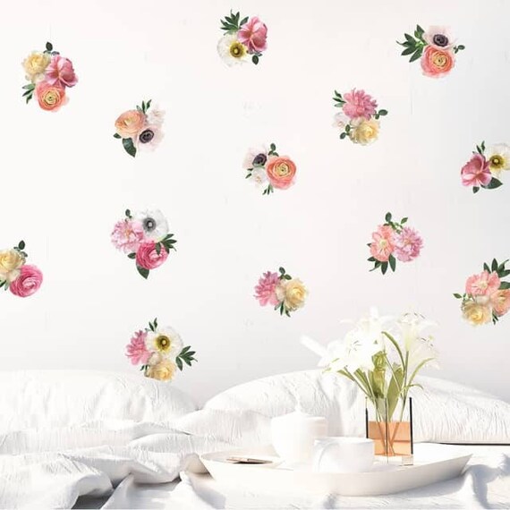 Mini Pastel Jardin Flores De La Pared Decoracion Etsy