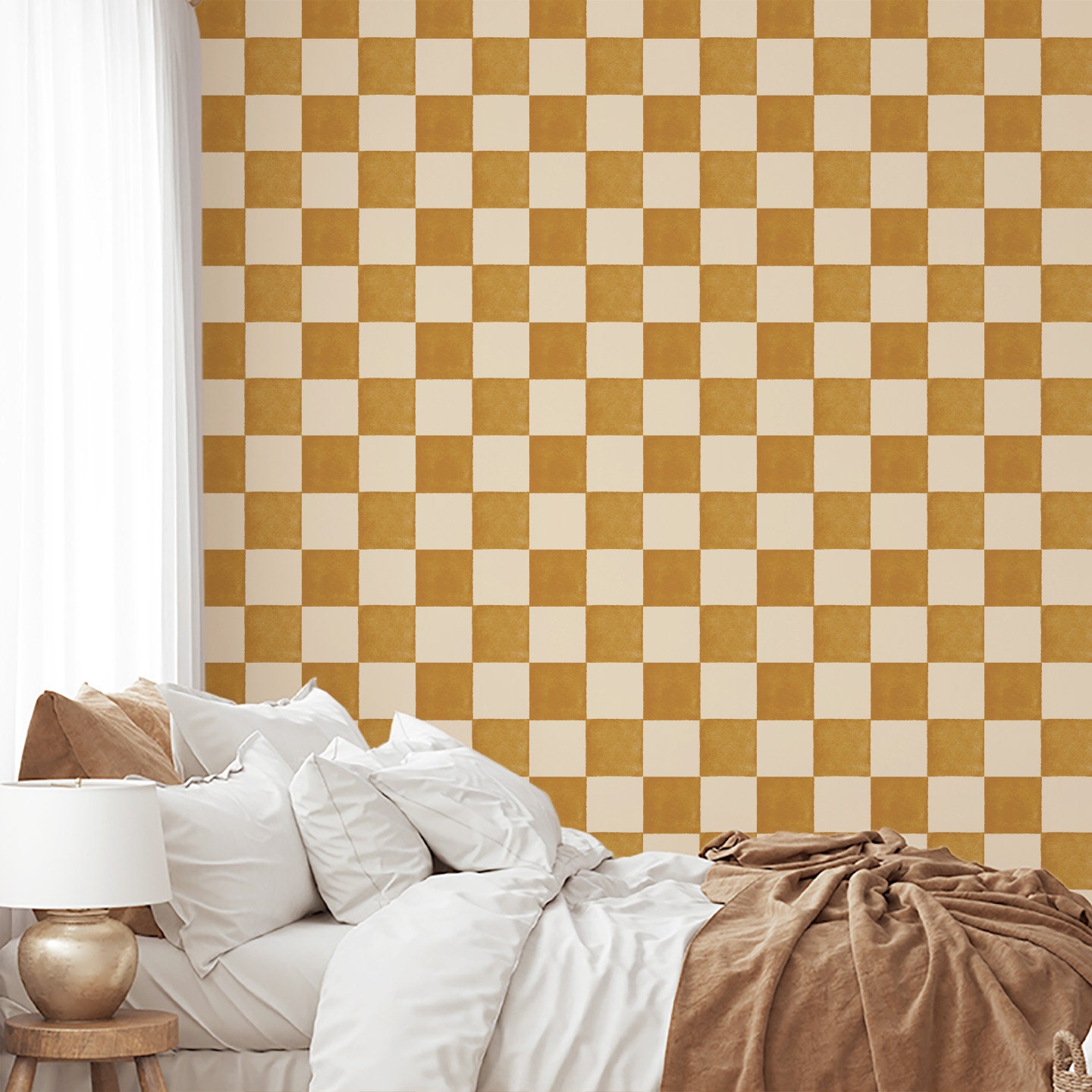 Checkered Wallpaper | Urbanwalls - Etsy