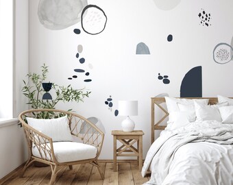 Navy Circular Abstract Wall Decals | Urbanwalls