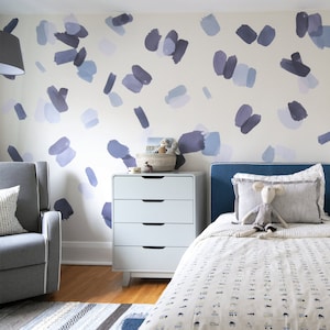 Large Indigo Brush Strokes Wall Decals | Urbanwalls