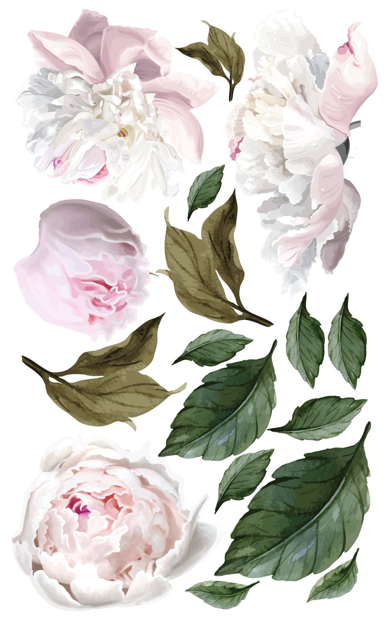 Vinyl Wall Sticker Decals Peonies Etsy