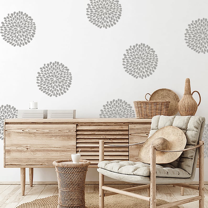 Flower Wall Decals Urbanwalls Light Grey