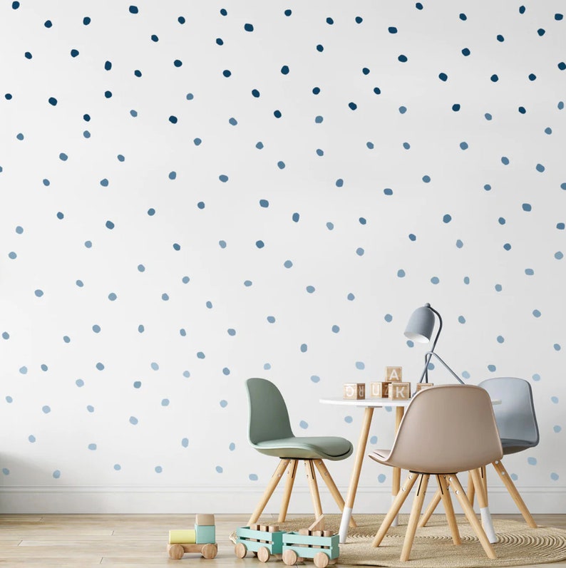 Ombre Irregular Dots Wall Decals Urbanwalls Blue