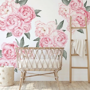 Textured Everlasting Peony Clusters Wall Decals | Urbanwalls
