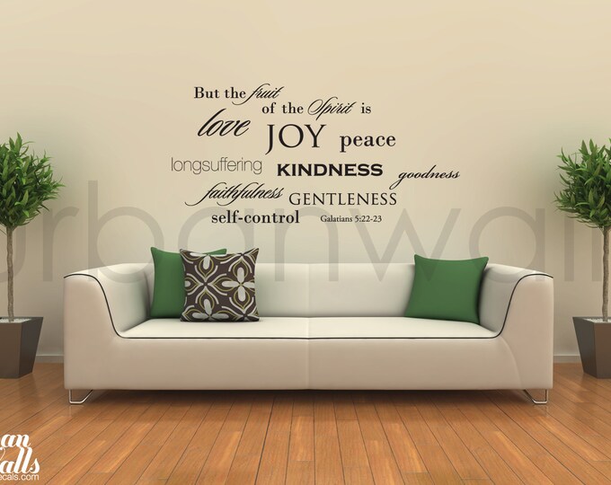 Vinyl Wall Decal Sticker Art, the Fruits of the Spirit Etsy