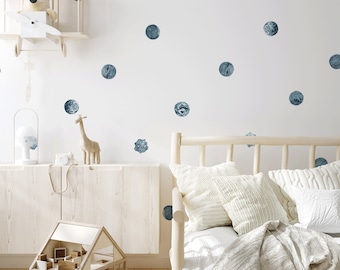 Blue Planets Pattern Wall Decals | Urbanwalls