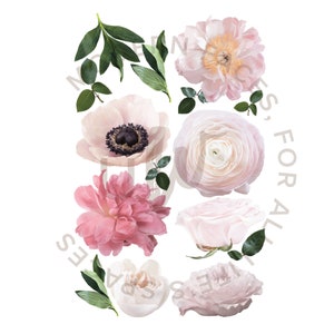 Soft Pink Garden Flower Half Order Wall Decals Urbanwalls image 2