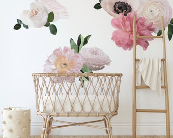 Soft Pink Garden Flower Half Order Wall Decals | Urbanwalls