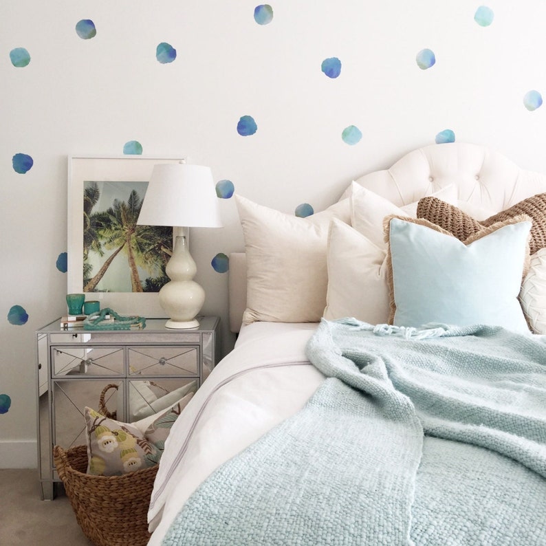 Watercolor Polka Dots Wall Decals Urbanwalls Blue