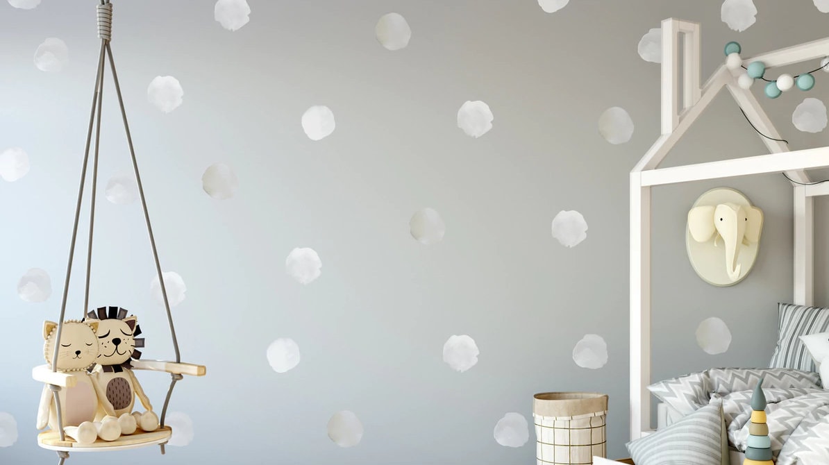 Vinyl Wall Sticker Decal Art Watercolor Polka Dots Etsy Canada
