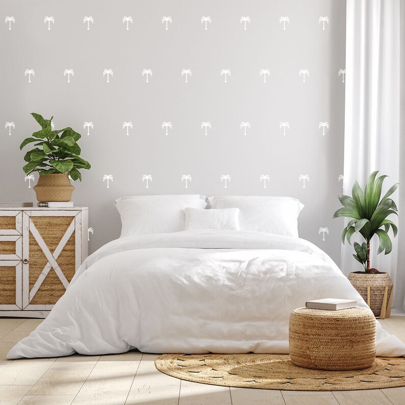 Palm Tree Wall Decals Urbanwalls White