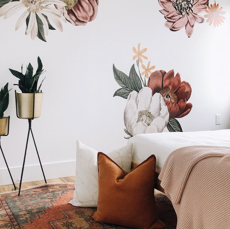 Eden Floral Wall Decals Urbanwalls Etsy