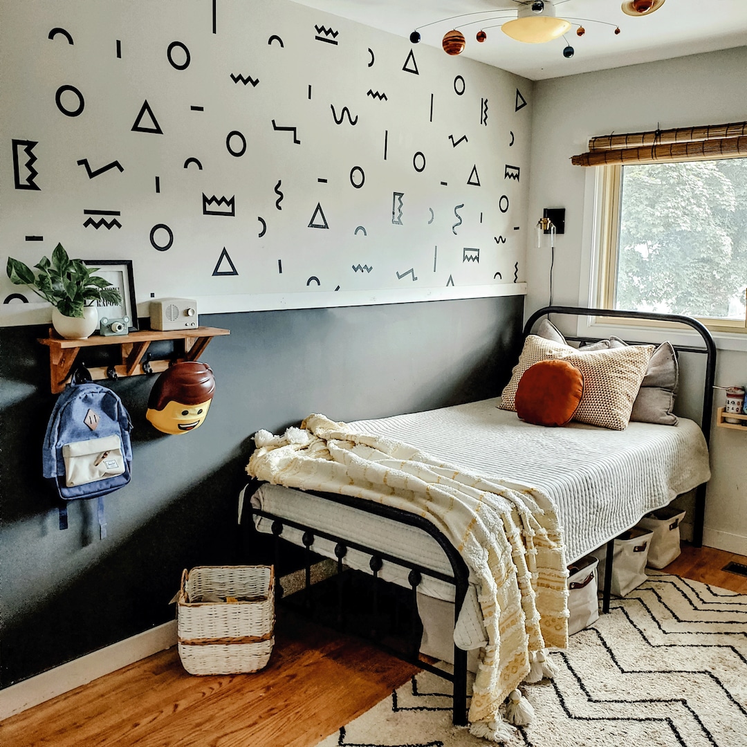 View of Geo Pattern Wall Decals | Urbanwalls - Etsy