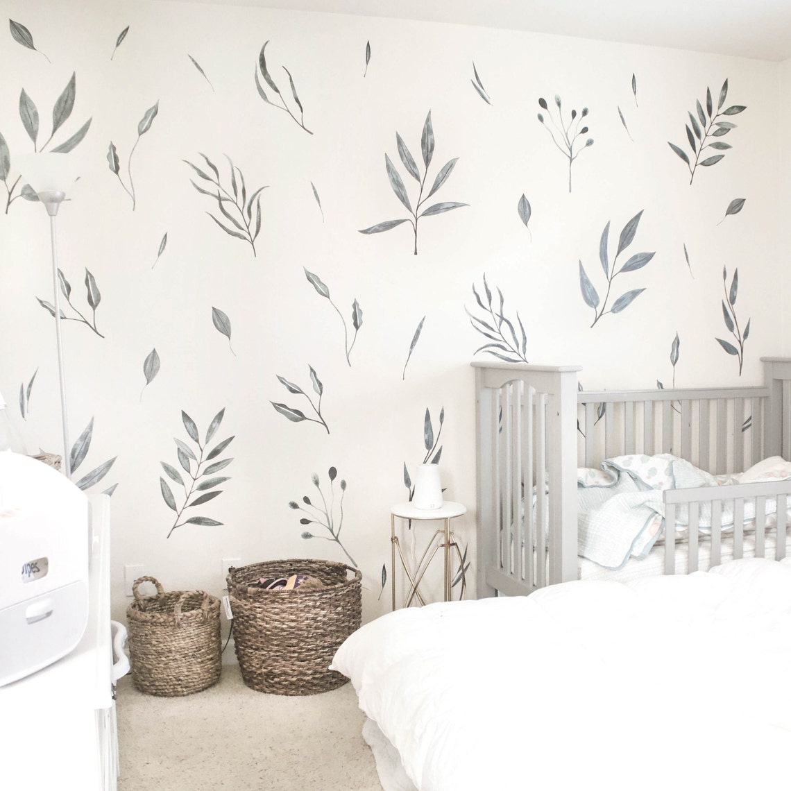 Watercolor Leaves Wall Decals Urbanwalls Etsy Canada