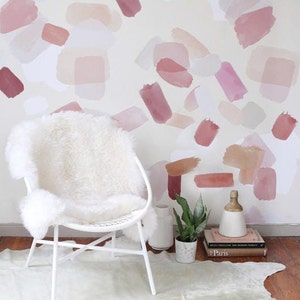 Large Pink Brush Strokes Wall Decals Urbanwalls image 2