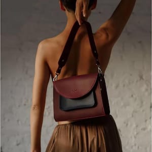 Elegante Damen Umhängetasche aus Leder - Handarbeit - Das Perfekt Accessoire für die Moderne Frau- Geschenk für Frauen