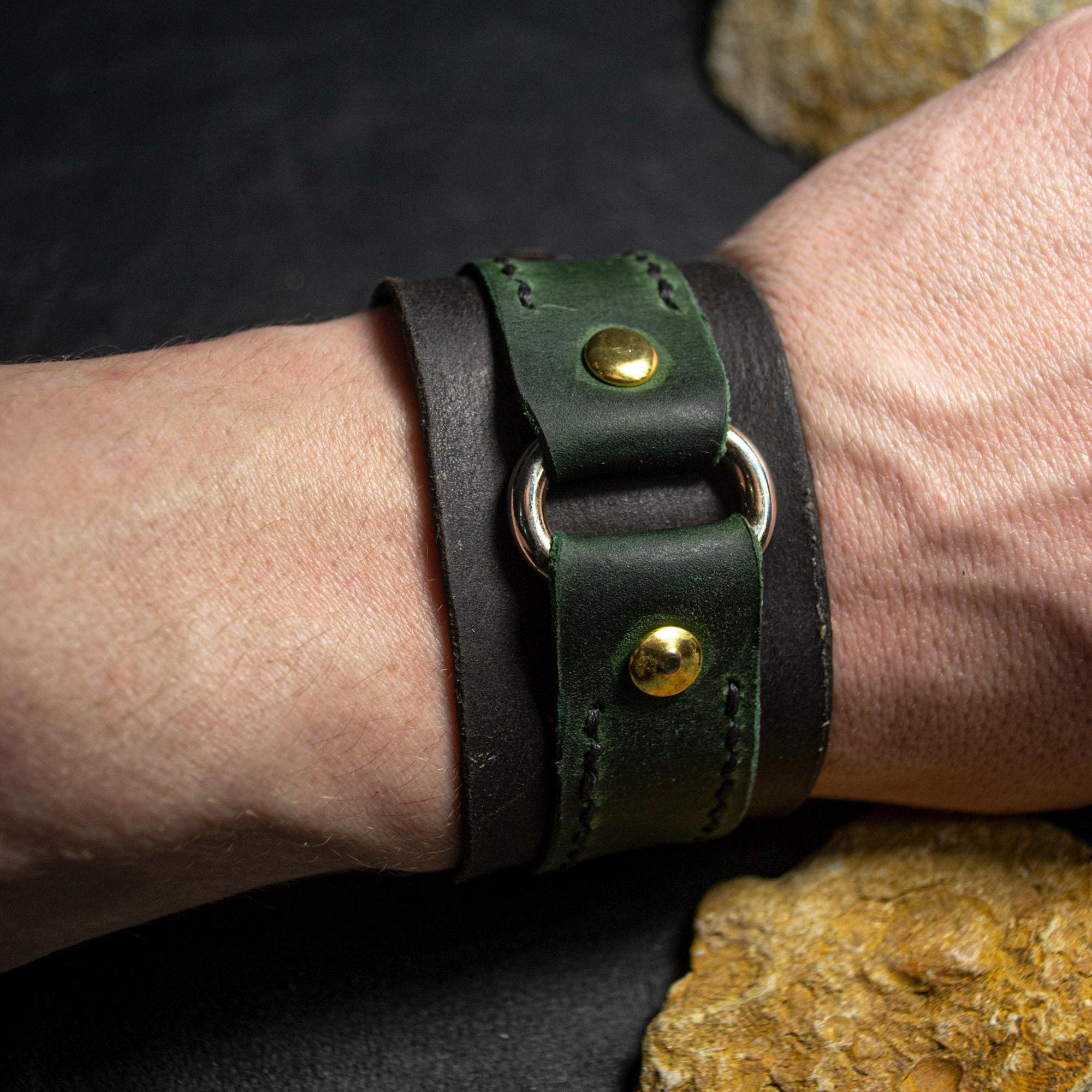 Personalized Leather Bracelet: Western Style Cuff - Couples Gift