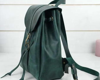 Women&#39;s Leather Backpack. Womens backpack. Handmade backpack