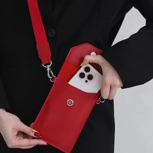 Borsa porta cellulare in pelle a tracolla/borsa portapassaporto/borsetta portafogli/portatelefono/borsa per cellulare
