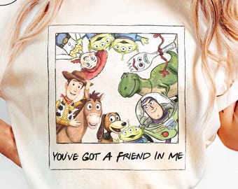 Retro Toy Story Polaroid Watecolor Shirt, Pixar Friend In Me Tee, Woody Buzz Jessie Polaroid Shirt, Disney 2026 Disney Family Matching Trip