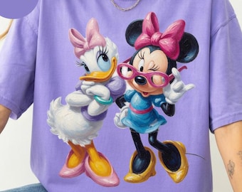 Disney Minnie Daisy Watercolor Shirt, Disney Bestie Shirt, Disney Girls Shirt, Disneyland Shirt, Disneyworld Shirt, Disney Friendship Shirt