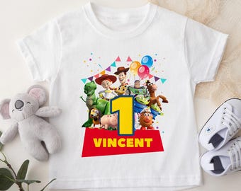 Personalized Toy Birthday Boy Shirt, Animated Movie Birthday Tee, Matching Family Birthday Shirts, Toy Birthday Theme For Kid Party RE