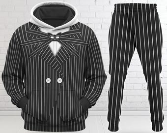 Jack Skellington Costume Hoodie, The Nightmare Before Christmas Cosplay Costume, Cartoon Character Costume Sweatshirt , All Over Print Shirt