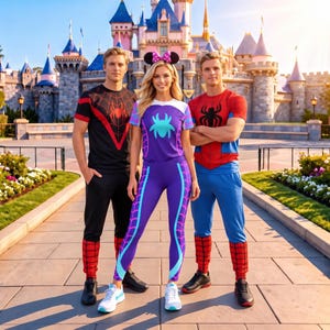 Disfraz de Spidey y sus increíbles amigos para Halloween: sudadera con capucha 3D y pantalones deportivos, camiseta de cosplay de superhéroe Gwen Stacy Spidey Spin para cumpleaños infantil con temática de araña. imagen 2