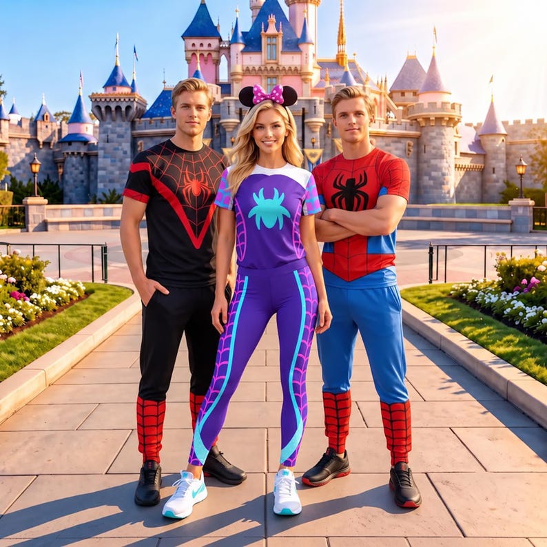 Disfraz de Spidey y sus increíbles amigos para Halloween: sudadera con capucha 3D y pantalones deportivos, camiseta de cosplay de superhéroe Gwen Stacy Spidey Spin para cumpleaños infantil con temática de araña. imagen 2