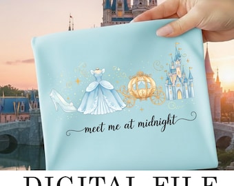 Treff mich um Mitternacht Digitale Datei, Disney Cinderella Png, Disneyland Prinzessin Party Geschenk, Disney Girls Trip 2026, WWW Cinderella Princess Png