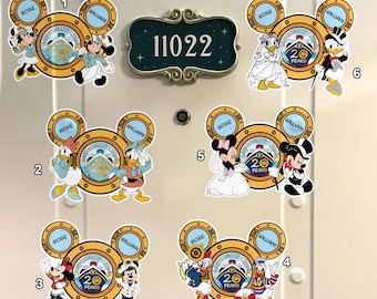 Personalized Mickey Minnie Couple Wdw Anniversary Cruise Magnet, Wedding Couple Trip Family Cruise Stateroom Door, Wdw Cruise Magnet