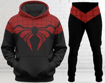 The Superior Spider-Man Costume Sweatshirt, Spider-Man Cosplay Costume Hoodie, Halloween Costume Outfit, Super Hero All Over Print Clothing