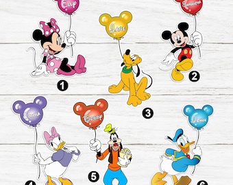 Personalized Disney Balloon Magnet, Mickey And Friends Magnet, Cruise Door Magnet, Disney Cruise Trip Magnet, Stateroom Door Decor