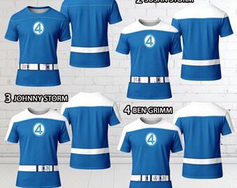 Fantastic Four 3D Halloween Costume Shirt, Marvel Fantastic Four First Steps Hoodie, Marvel Superhero All Over Print, Fantastic Four Cosplay
