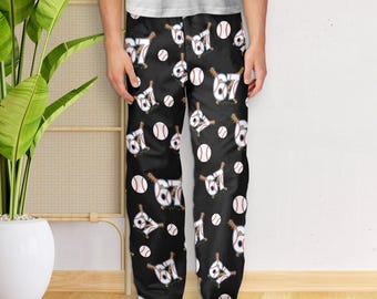 Hot Number 67 Sport Baseball Pajamas Pants, Funny Six Seven 67 Sports Pants, Six Seven Teenager Xmas Gifts, Baseball Gift For Boy Friends