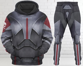 Sudadera con capucha de Star Wars para Halloween, camiseta de cosplay de The Bad Batch, traje estampado completo de Halloween, ropa de cosplay de películas