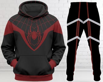 Spider Man 3D Halloween Costume Hoodie, Spider Man Inspired Suit Cosplay Costume Hoodie, 3D Halloween Party Outfit, All Over Print Hoodie