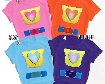 Super Kitties Cat Suit Costume, Junior Hero Group Matching Shirt, SuperKitties Kid Halloween Shirt, Cat Heart Costume Family Vacation Tee