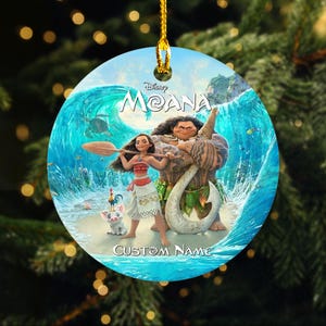 Personalized Princess Moana Christmas Ornament, Moana Xmas Ornament, Custom Name Island Princess Moana Xmas Ornament, Moana 2 Ornament