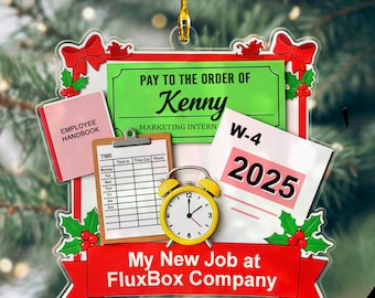 Personalized New Job Gift Ornament, Career Keepsake, Office Job Christmas Decor, Coworker Congrat Gift, New Promotion Gift,Job Advancement