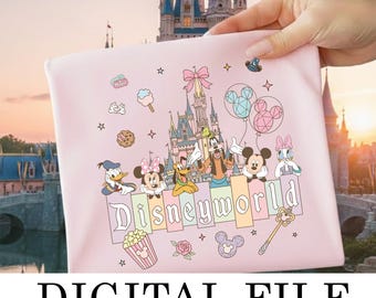 Disneyworld Girls trip retro png, Mickey en vrienden 2026 png, Disney vakantie png, Magic Kingdom png, Disney Family Matching Outfit png