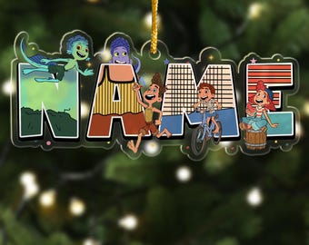 Adorno navideño personalizado para niño, decoración navideña de verano para colgar en el árbol de Navidad para niño pequeño, regalo de recuerdo para niño de ciudad costera.