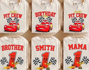 Disney Cars Lightning Mcqueen Birthday Shirt, Lightning McQueen Birthday Boy Tee, Pixar Pit Crew Shirt, Family Birthday Trip Shirt